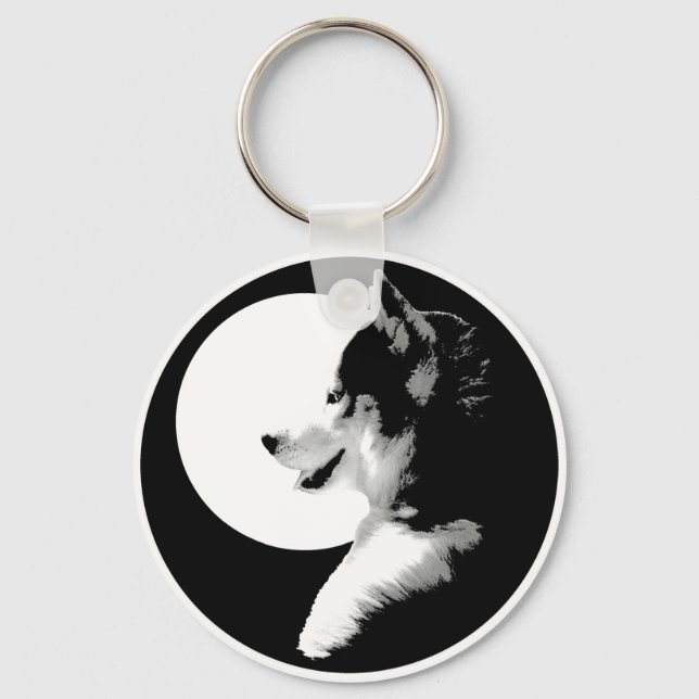 Husky Keychain Siberian husky Malamute Hund Gifts Nyckelring (Framsida)