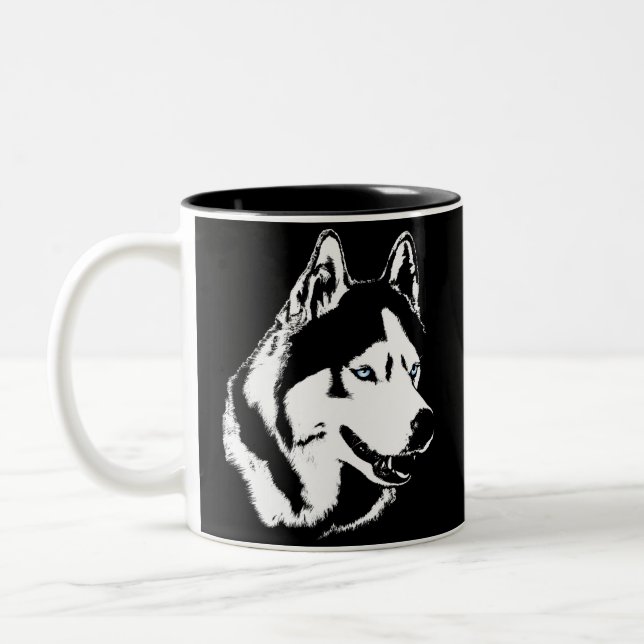 Husky kopp för siberian husky för coola för (Vänster)