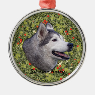 Husky kran julgransprydnad metall