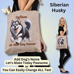 Husky - lägg till Hund Namn, Ändra text Tygkasse