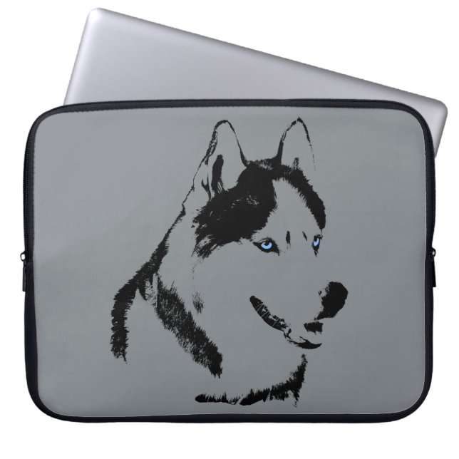 Husky Laptop Fodral Siberian husky Malamute Gifts (Framsidan)