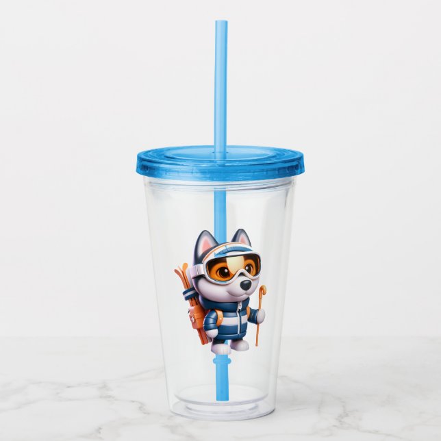 Husky le Skieur Aventureux Take Away Mugg (Framsida)