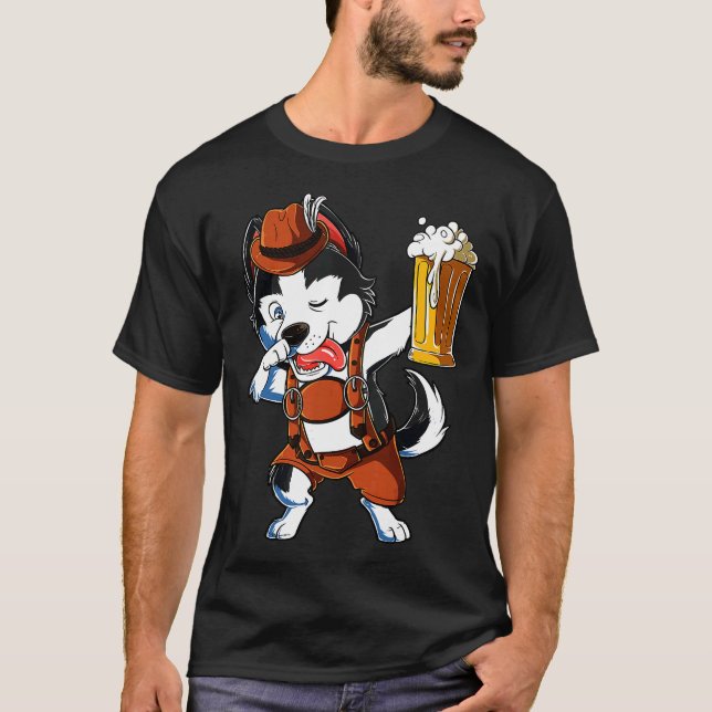 Husky Lederhosen Manar T Shirt (Framsida)