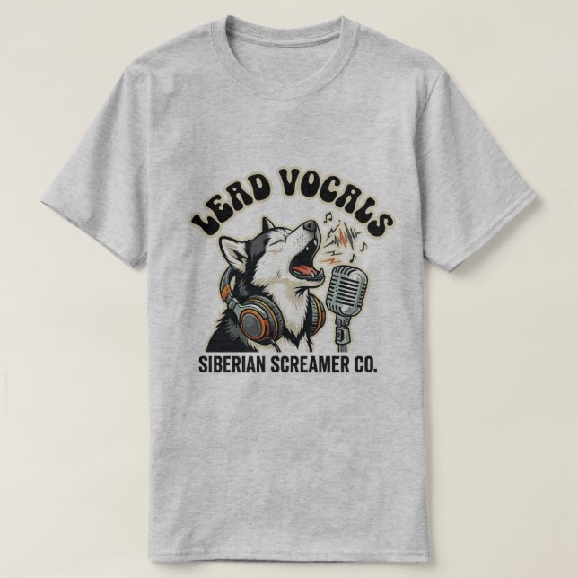 Husky ledsångare Rolig hunddesign  T Shirt (Design framsida)