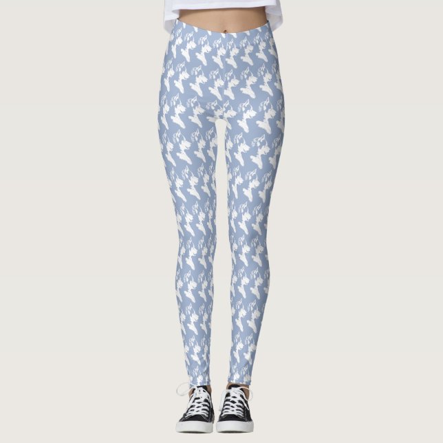 Husky Leggings Husky Puppy Hund Legging Byxor (Framsida)