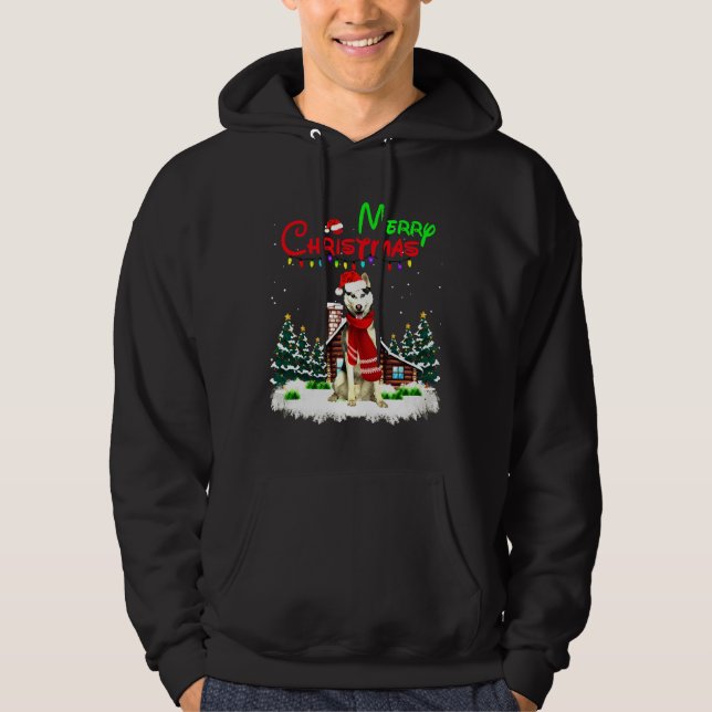 Husky Ljus God jul Hoodie (Framsida)