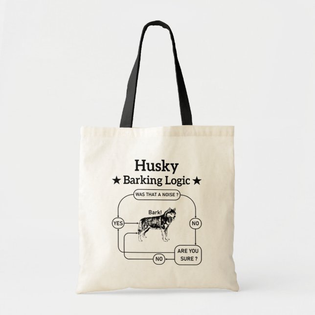 Husky Logik för roliga sibiriska hundar Sarcastic  Tygkasse (Framsidan)