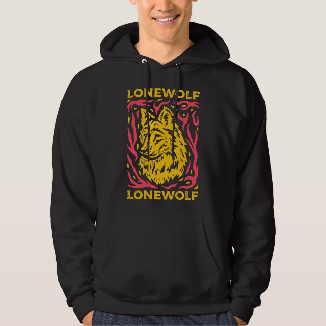 Husky Lonewolf Stil Hoodie (Framsida)