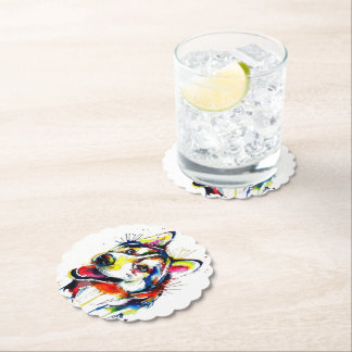 HUsky Lovers Stone Coaster| Älskares Stencoaster Underlägg Papper
