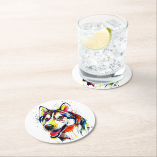 Husky Lovers Stone Coaster| Lover Stone Coaster Underlägg Papper Rund