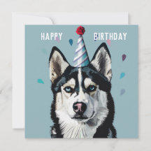 Husky/Malamute Birthday-kort