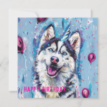 Husky/Malamute Birthday-kort