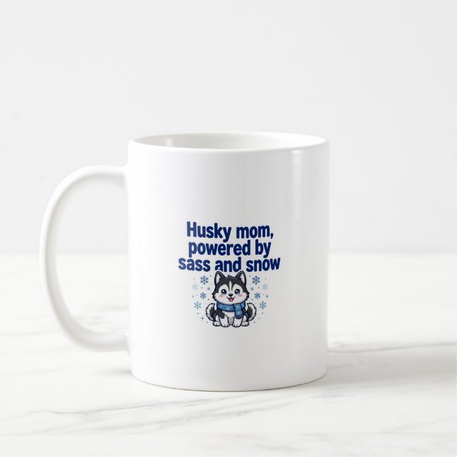 Husky Mamma — Drivs av Sass och Snö Kaffemugg (Vänster)