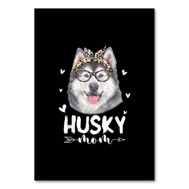 Husky Mamma | Hundälskare Gift | Mor Dag Gift Bordsnummer (Framsidan)