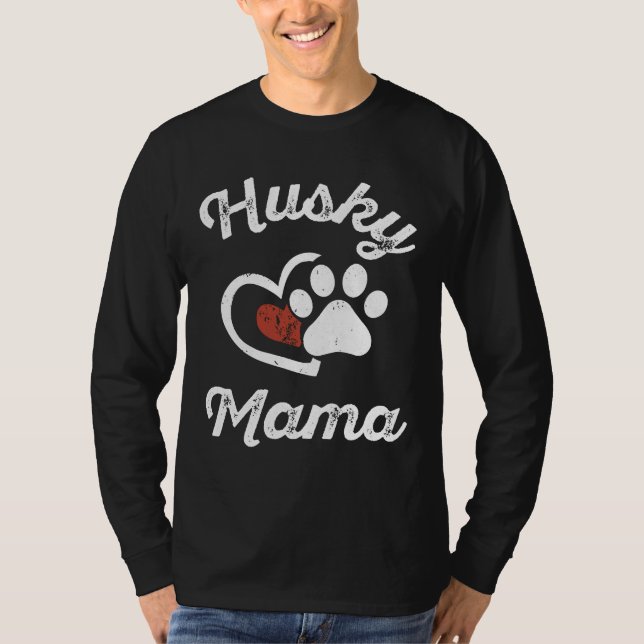 Husky Mamma Husky Owner Hund Mamma T Shirt (Framsida)