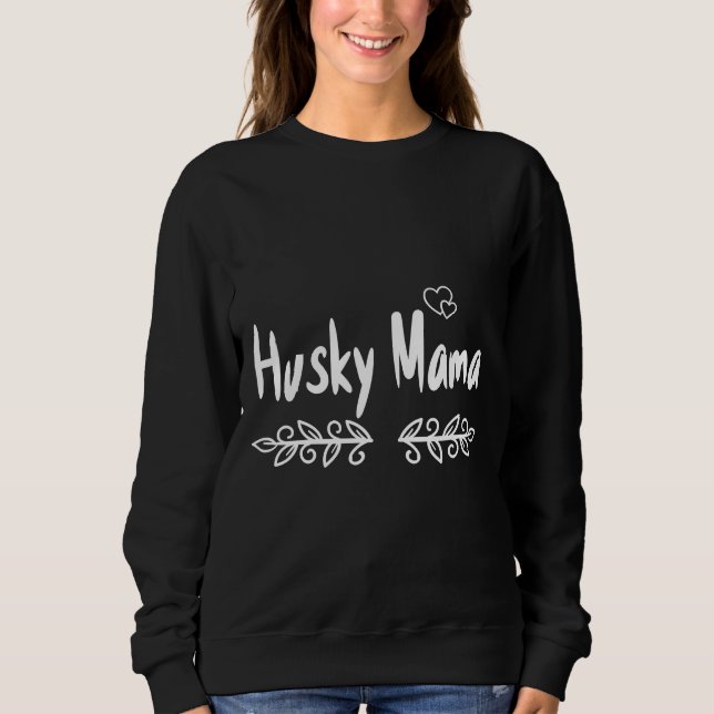 Husky Mamma Passande T Shirt (Framsida)