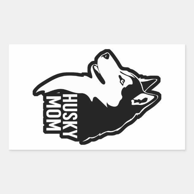 Husky Mamma Rektangulärt Klistermärke (Framsida)