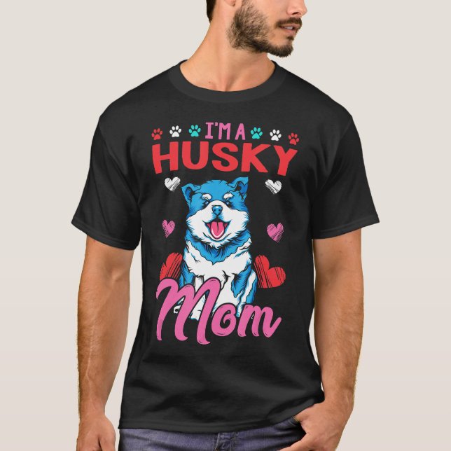Husky Mamma Shirt Pit Bull Dog Mamma Pittie Gift T Shirt (Framsida)