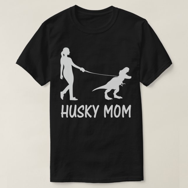 Husky Mamma Siberian Husky Mamma Hund Dinosaur Kvi T Shirt (Design framsida)