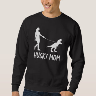 Husky Mamma Siberian husky Mamma Hund Dinosaur Wom Lång Ärmad Tröja