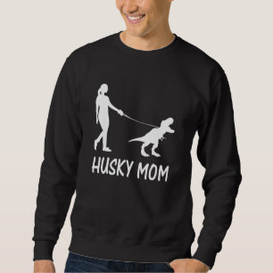 Husky Mamma Siberian husky Mamma Hund Dinosaur Wom Lång Ärmad Tröja