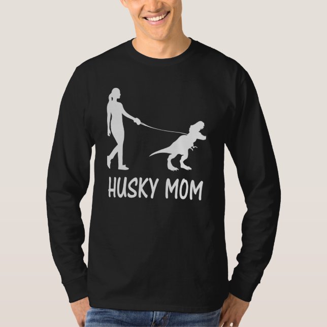 Husky Mamma Siberian husky Mamma Hund Dinosaur Wom T Shirt (Framsida)