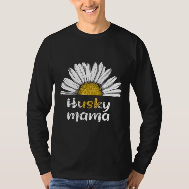 Husky Mamma White Flower T Shirt (Framsida)