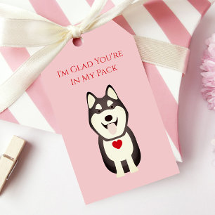 Husky-märken, hundvalentin, Alla hjärtans dag Presentetikett