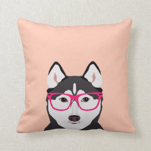Husky med glasögon - Hund med Hipster-glas Kudde
