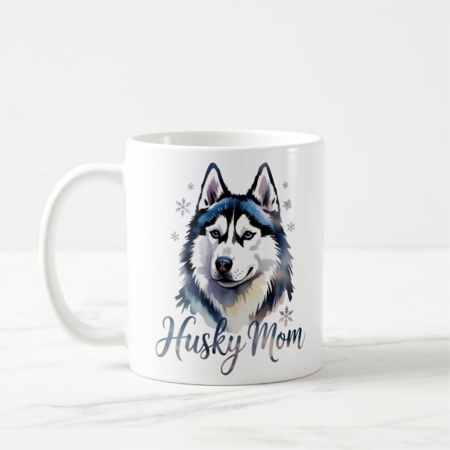 husky mom siberian husky husky lover gift husky mo kaffemugg (Vänster)