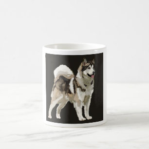 Husky Mugg, Darm Background hund teckning Kaffemugg