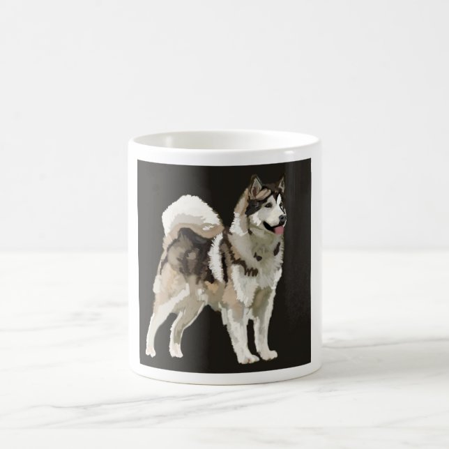 Husky-mugg, Darm Bakgrund hund teckning Kaffemugg (Center)