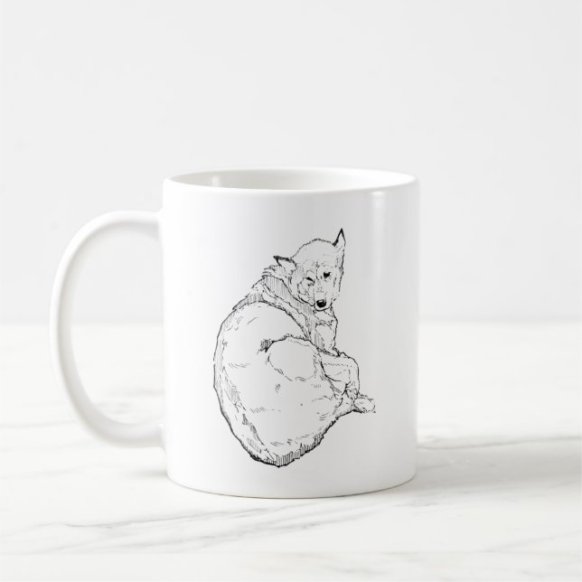 Husky Mugg Hundmamma, Minimalistisk Hundkaffemugg (Vänster)