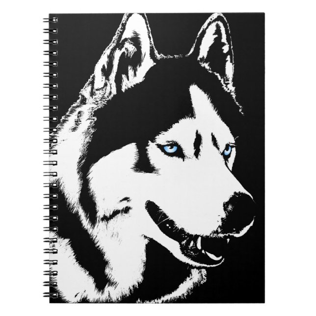 Husky Notebook Siberian husky Gifts & Bokar Anteckningsbok Med Spiral (Framsidan)