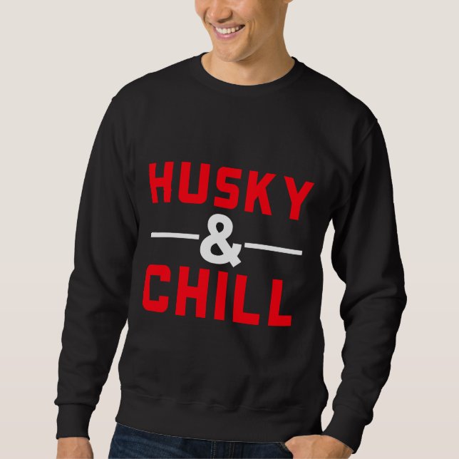 Husky och Chill Lång Ärmad Tröja (Framsida)
