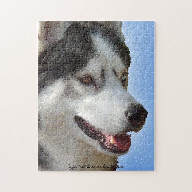 Husky Ögon Puzzle Personlig Sled Hund Puzzles Pussel (Vertikal)