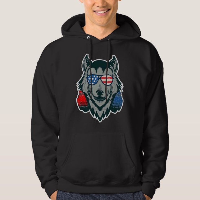 Husky On Watch Essential Hoodie (Framsida)