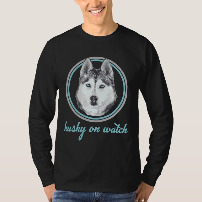 Husky On Watch Light T Shirt (Framsida)