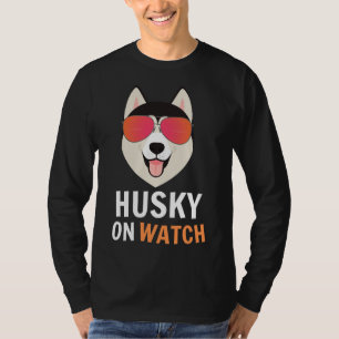 Husky On Watch My Husky Husky Pappa Huskey Dogowne T Shirt