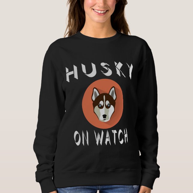 Husky On Watch T Shirt (Framsida)