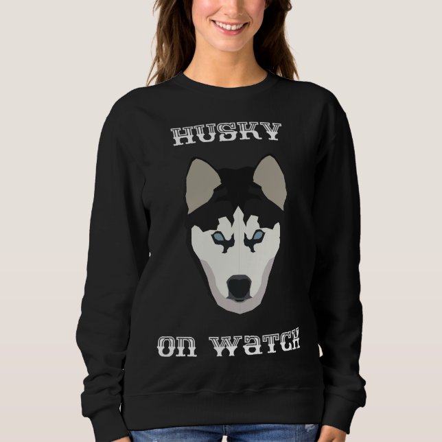 Husky On Watch T Shirt (Framsida)