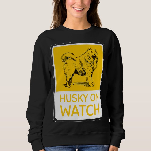 Husky On Watch T Shirt (Framsida)