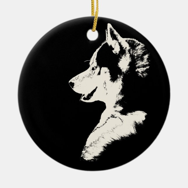 Husky Ornament Malamute Keepsaké Hund Gifts (Framsidan)