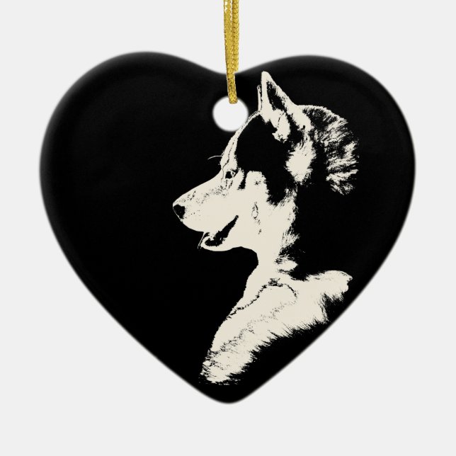 Husky Ornament Malamute Keepsaké Hund Gifts (Framsidan)