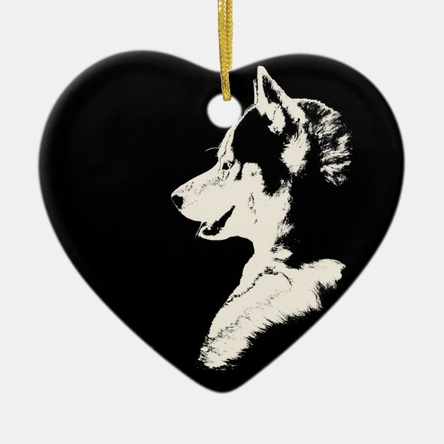 Husky Ornament Malamute Keepsaké Hund Gifts (Framsidan)