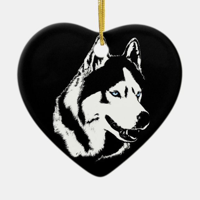 Husky Ornament Malamute Keepsaké Hund Gifts (Framsidan)