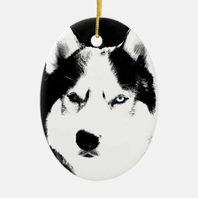 Husky Ornament Personlig Sled Hund Dekoration (Framsidan)