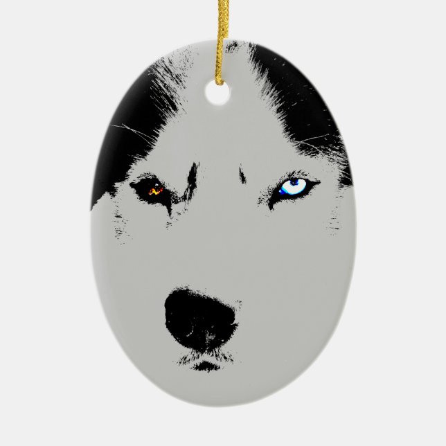 Husky Ornament Personlig Sled Hund Dekoration (Framsidan)