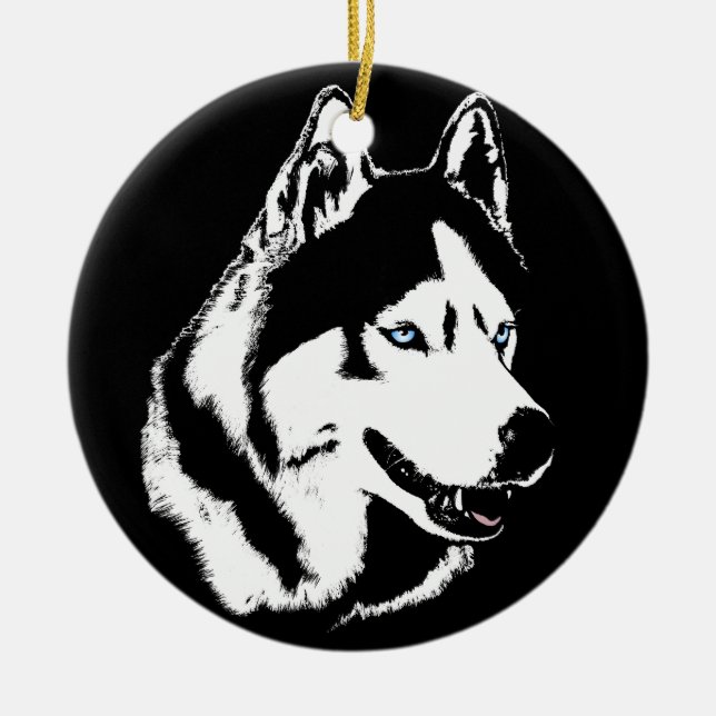 Husky Ornament Personlig Sled Hund Dekoration (Framsidan)