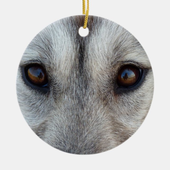 Husky Ornament Varg Valp Keepsaké Hund Gifts (Framsidan)